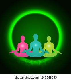 man meditate abstract radius background, yoga.
