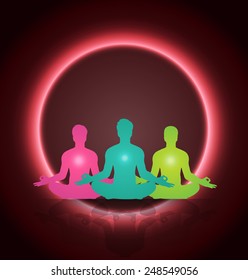 man meditate abstract radius background, yoga.