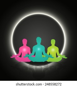 man meditate abstract radius background, yoga.