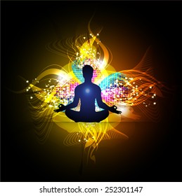man meditate abstract radius background, yoga.