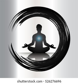 man meditate buddha background, yoga.