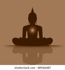 man meditate dark brown abstract background, yoga. ray. beam. Buddhist meditation, Hindu meditation.