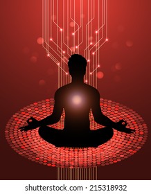man meditate, yoga. 