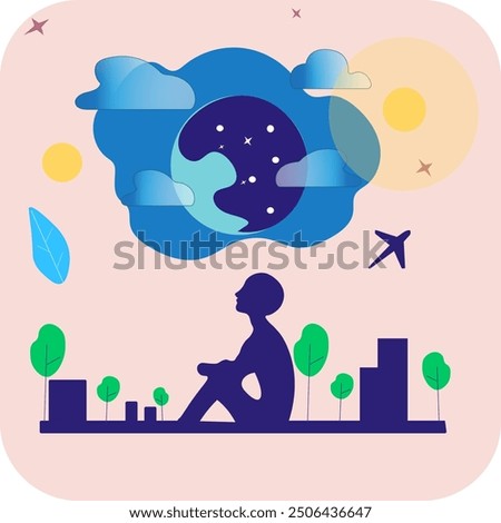 Man meditates, ecology, thoughts about nature, conservation of nature