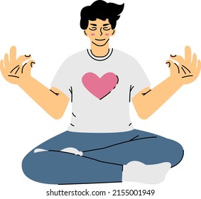 Man Meditating Illustration Animations Stock Vector (Royalty Free ...