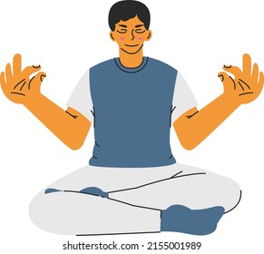 Man Meditating Illustration Animations Stock Vector (Royalty Free ...