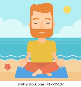 Man meditating in lotus pose.