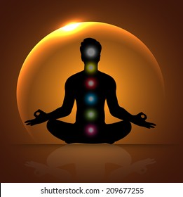 man meditating, yoga. 