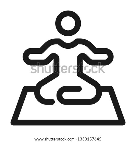Man is meditating, yoga icon