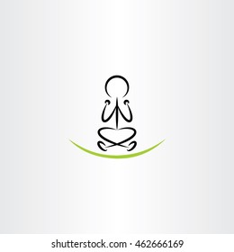 man meditating yoga vector icon 