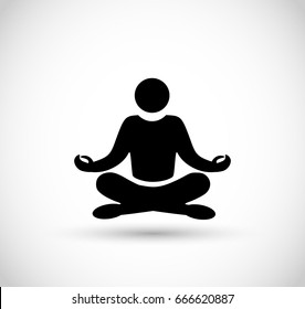 Man meditation icon vector