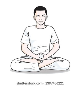 man meditation vector illustration isolated 