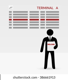 Man meeting someone in airport terminal