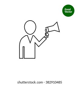 Man with megaphone