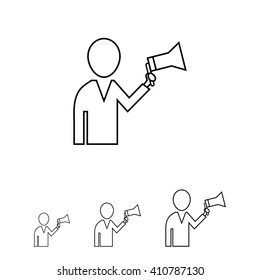Man with megaphone