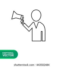 Man with megaphone