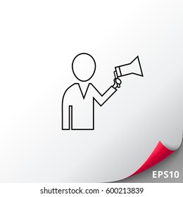 Man with megaphone
