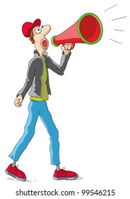 man with the megaphone