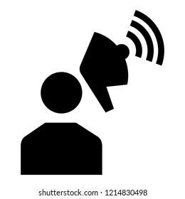 Man megaphone icon. Simple illustration of man megaphone vector icon for web design isolated on white background