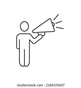 Menschen und die Megaphone-Symbole Symbol Vektorelemente für Infografik-Web