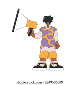 A man with a megaphone. labor market. Personnel search.