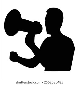 Man megaphone pro Vector Illustration