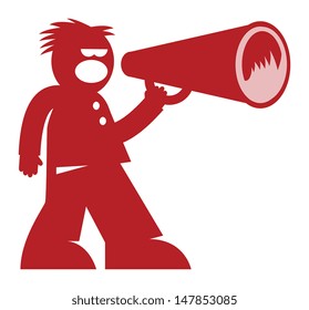 Man with Megaphone, vector illustration