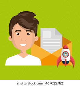 man message document icon vector illustration graphic