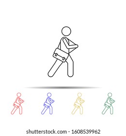 man with messenger bag multi color style icon. Simple thin line, outline vector of vmle bag and luggage icons for ui and ux, website or mobile application