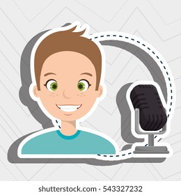 man microphone audio speak