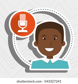 man microphone audio speak