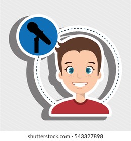 man microphone audio speak