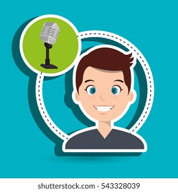 man microphone audio speak