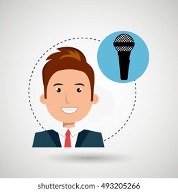 man microphone audio speaker 