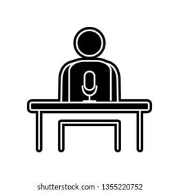 man with microphone icon. Element of Media tool for mobile concept and web apps icon. Glyph, flat icon for website design and development, app development