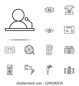 man with microphone icon. Media, Press icons universal set for web and mobile