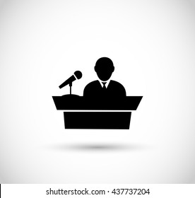 Man with microphone icon vector