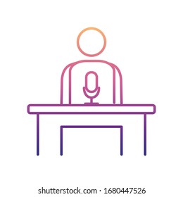 man with microphone nolan icon. Simple thin line, outline vector of Media icons for ui and ux, website or mobile application