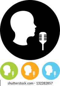 Man with microphone Vector icon isolated