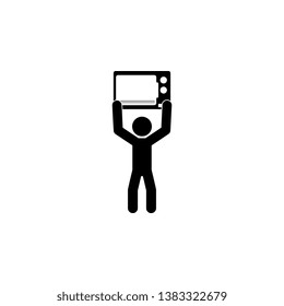 Man and microwave icon. Simple glyph, flat vector of technology with people icons for UI and UX, website or mobile application