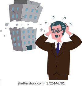 man middle age suit bankrupt worried 