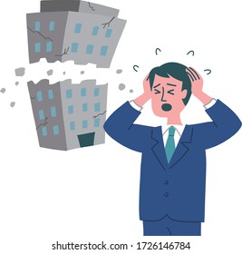 man middle age suit bankrupt worried 