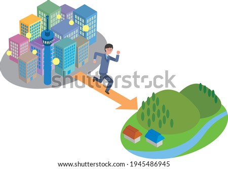 A man migrating from the city to the countryside