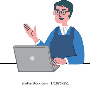 consejo del ordenador portátil de la edad media del hombre