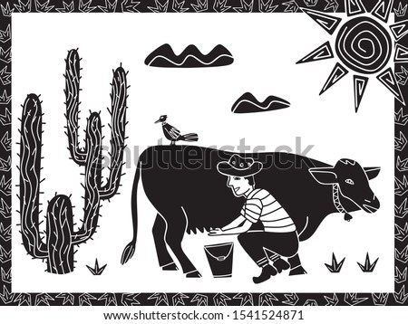 Similar – Image, Stock Photo Meadow cactus wild card