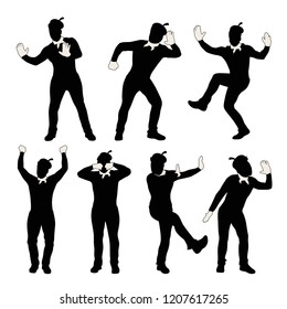 man mime silhouette set