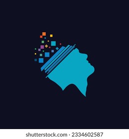 Man with mind logo design vector creative concept
