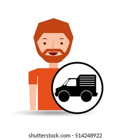 man mini truck icon vector illustration eps 10