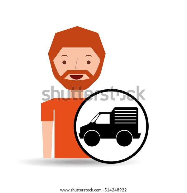 man mini truck\
icon vector illustration eps\
10