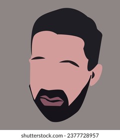 Man minimal vector portrait  art .